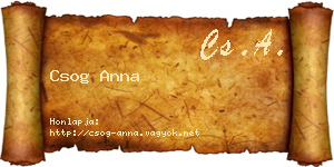 Csog Anna névjegykártya